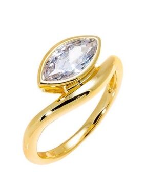 New CZ Marquise Swirled Pinky Ring Size 4
